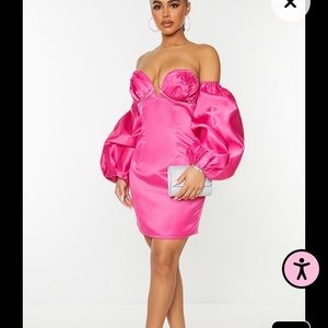 Fushai pink Satin like dress